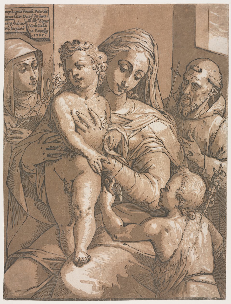 Virgem e Menino com São João, Santa Catarina de Sena e São Francisco de Andrea Andreani