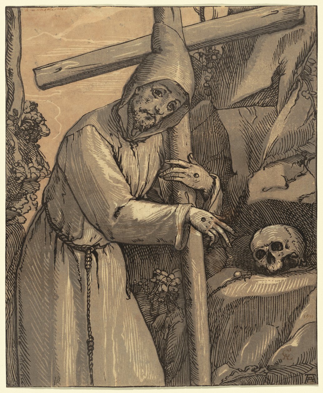 São Francisco de Assis de Andrea Andreani, after Alessandro Casolani