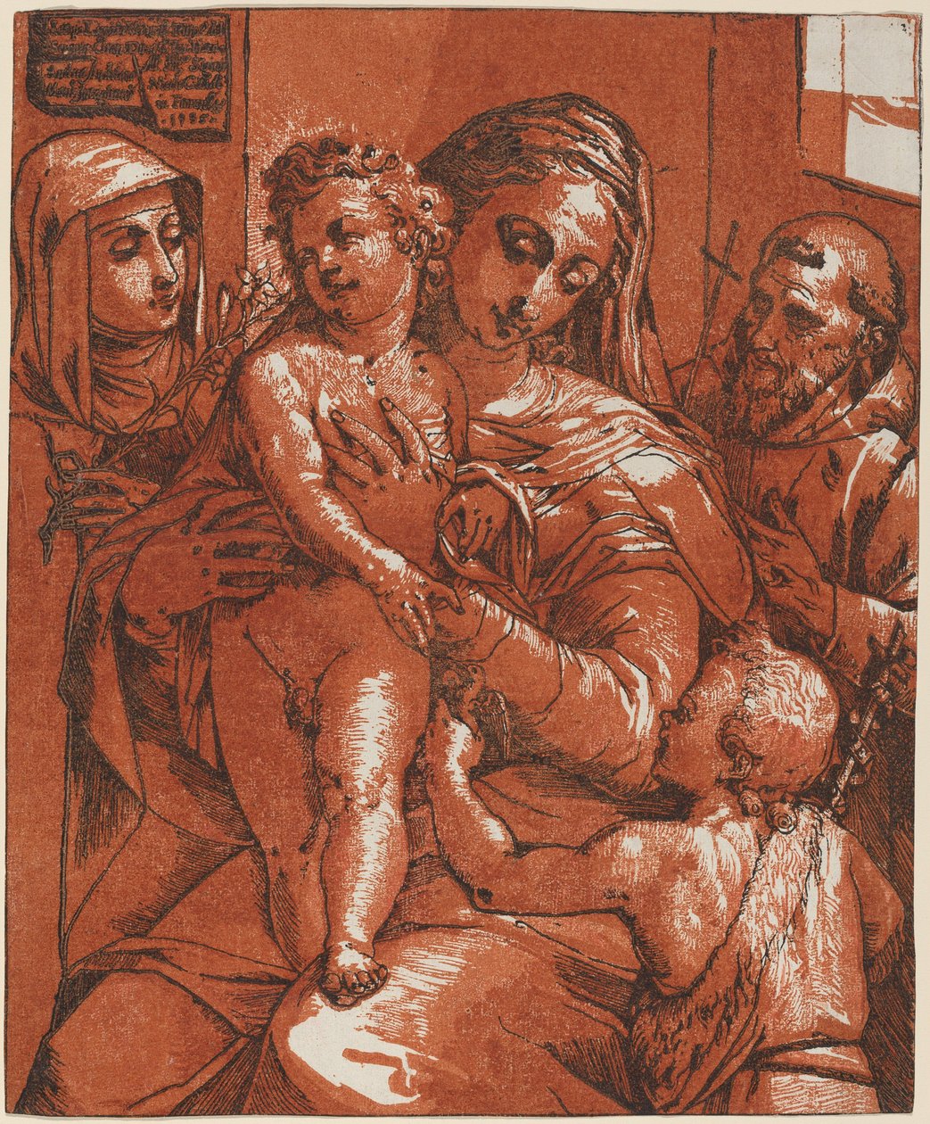 Madonna e criança acompanhadas por santos de Andrea Andreani after Jacopo Ligozzi
