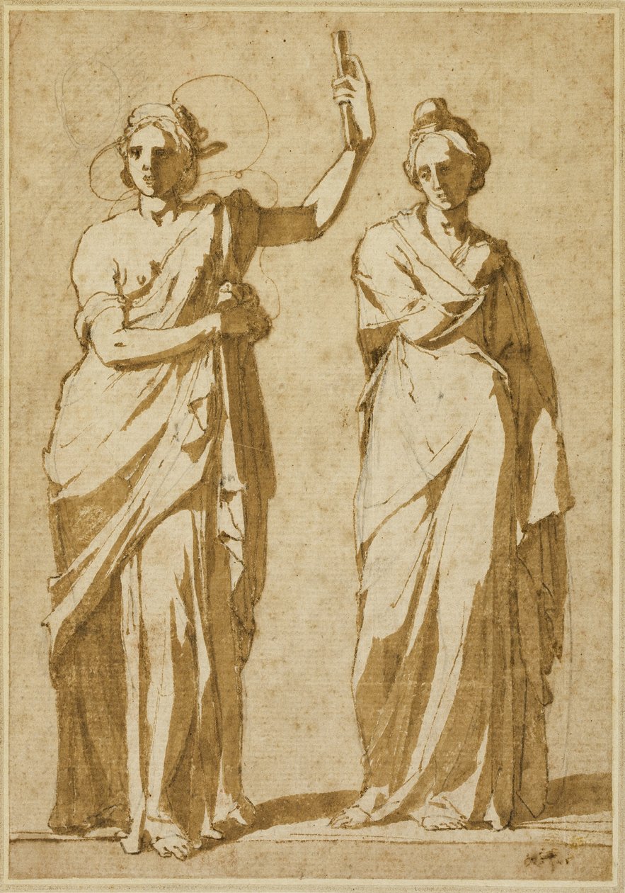 Duas figuras femininas de pé (Estudos sobre a estatuária clássica) de Andrea Boscoli