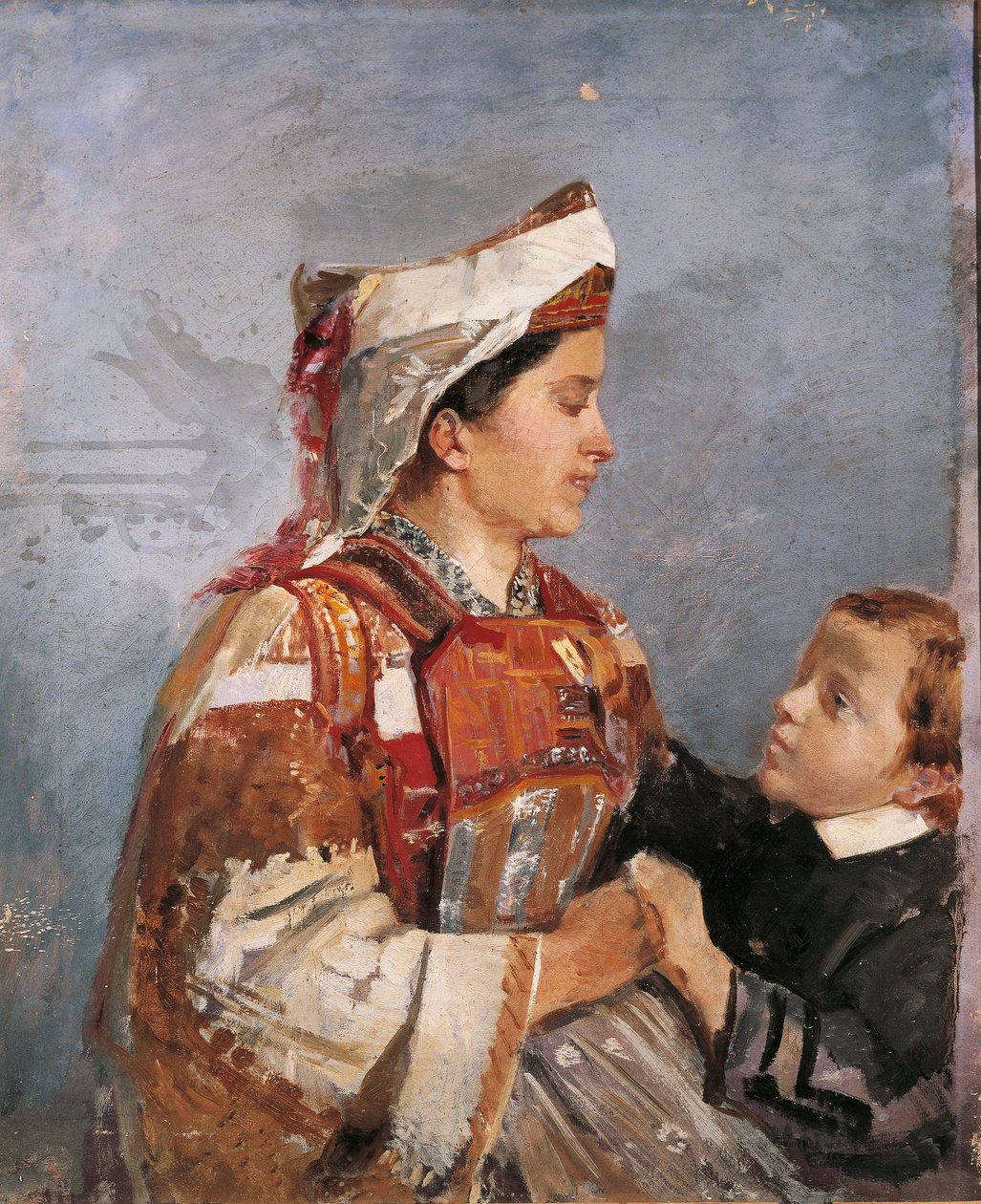 Mulher em trajes albaneses, por Andrea Cefaly (1827-1907) de Andrea Cefaly