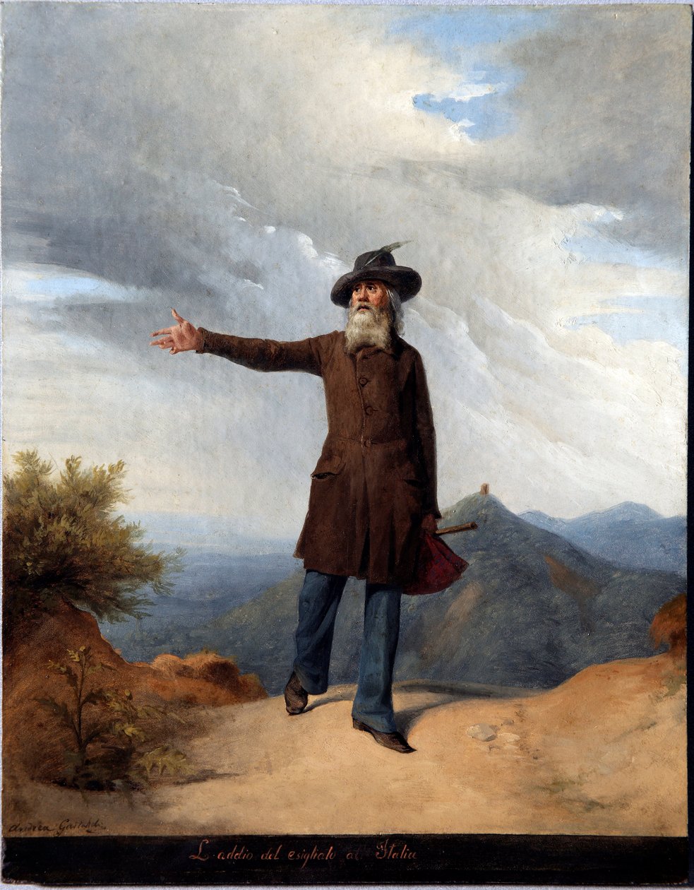 O adeus ao exílio. Com Giuseppe Mazzini forçado ao exílio na Suíça em 1831 (pintura de Andrea Gastaldi