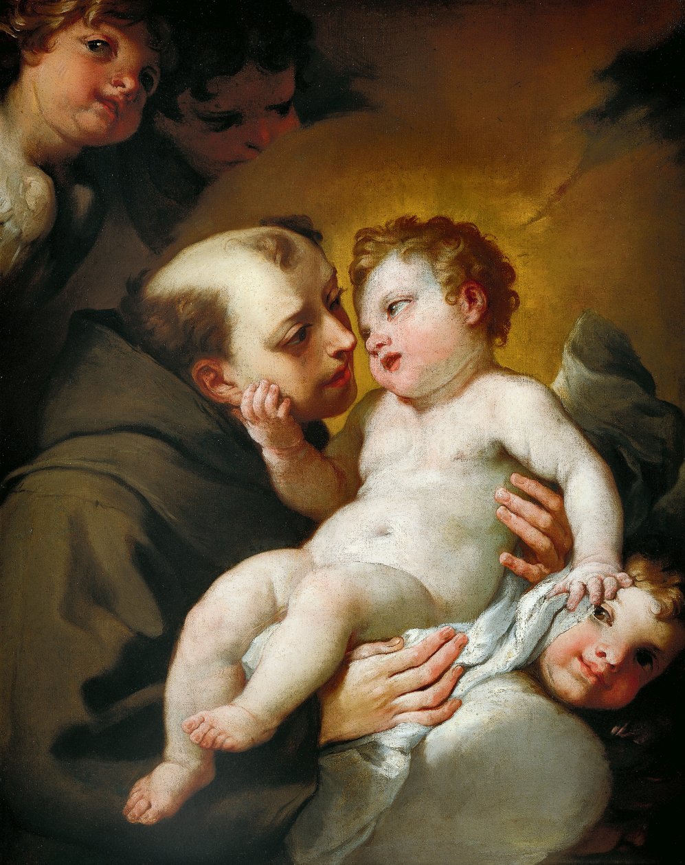 Santo Antônio de Pádua com o Menino Jesus, de Andrea Lanzani (1641-1712), óleo sobre tela, 92x78 cm de Andrea Lanzani