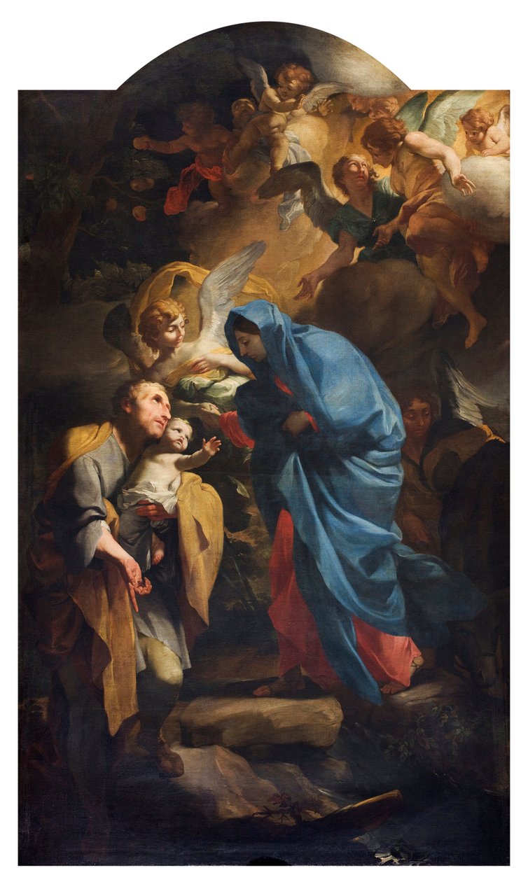 A Sagrada Família Pintura de Andrea Lanzani (1641-1712) 1675 Coleção Particular de Andrea Lanzani