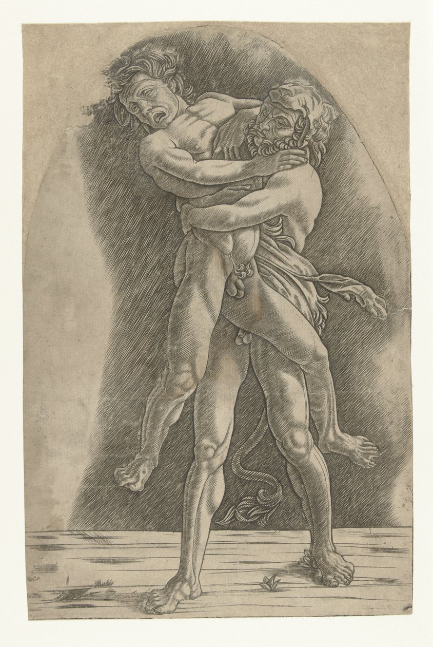 Hércules luta com Antaeus de Andrea Mantegna (school of)