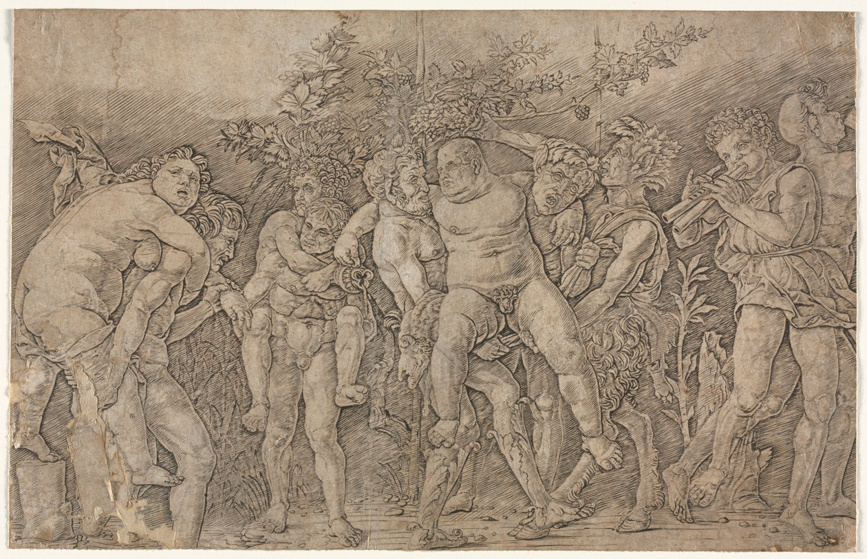 Bacanal com Silenus. de Andrea Mantegna