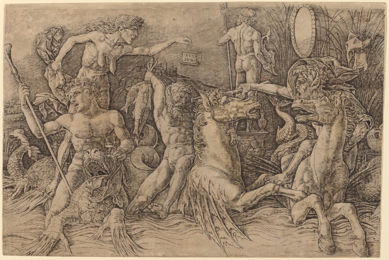 Batalha dos Deuses do Mar [metade esquerda] de Andrea Mantegna