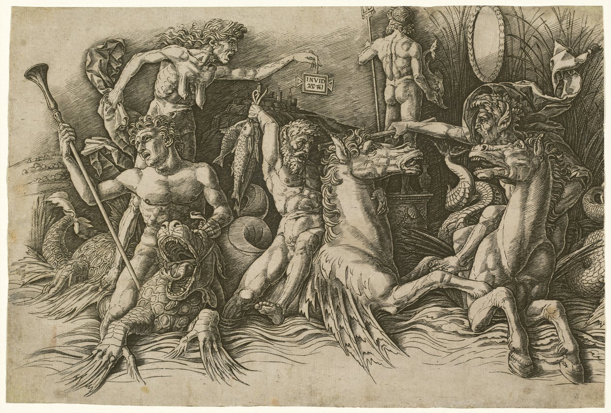 Batalha dos Deuses do Mar [metade esquerda] de Andrea Mantegna