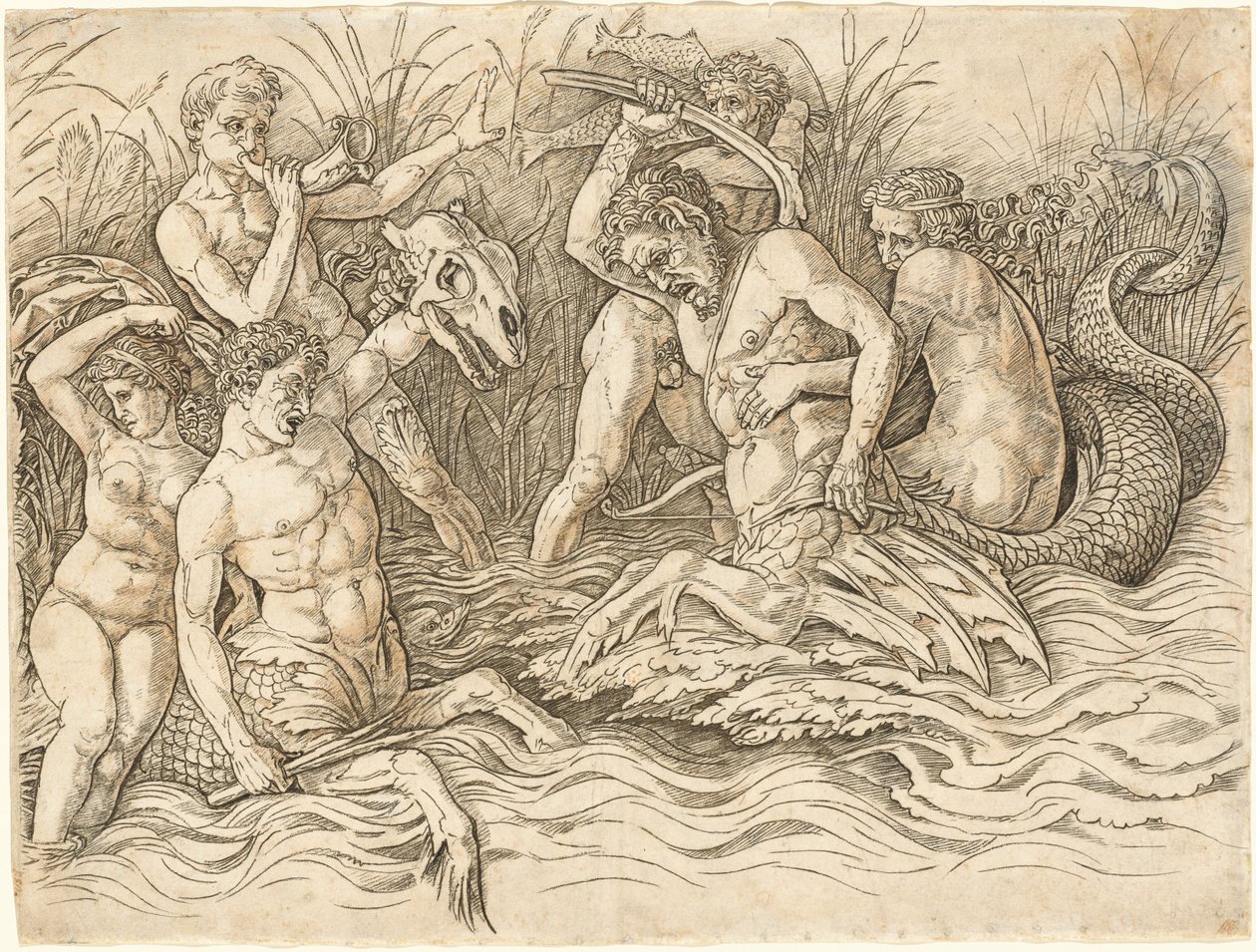 Batalha dos Deuses do Mar [metade direita] de Andrea Mantegna
