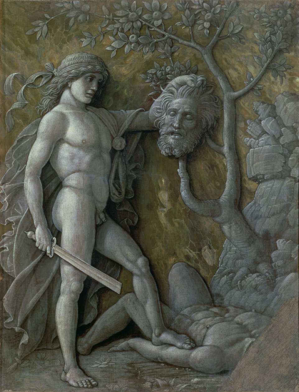 David com a cabeça de Golias, c.1490-95 de Andrea Mantegna