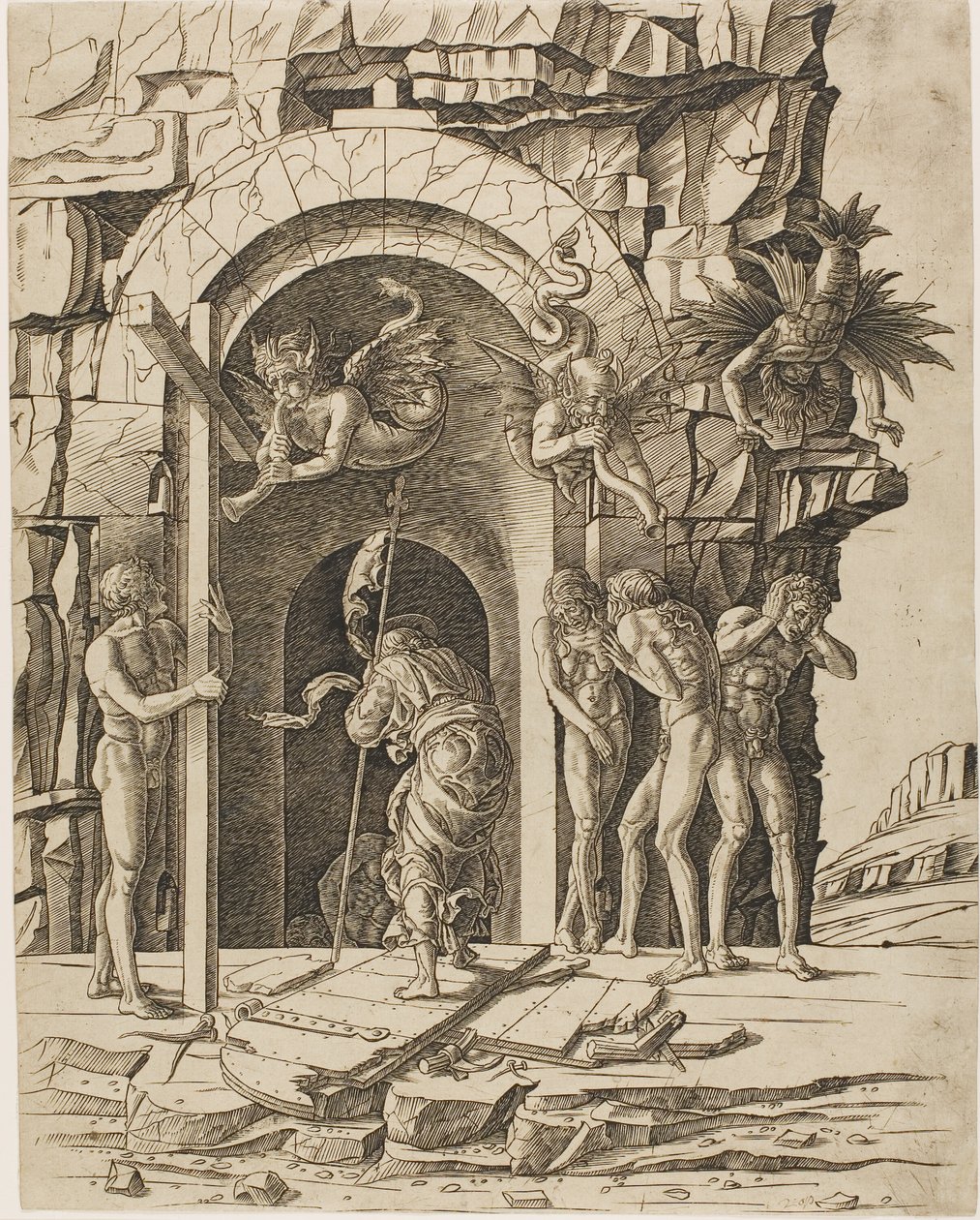 Descida ao Limbo de Andrea Mantegna