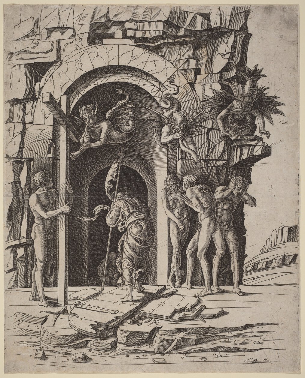 Descida ao Limbo de Andrea Mantegna