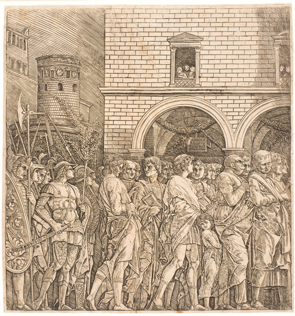 O Senado Romano segue um triunfo de Andrea Mantegna