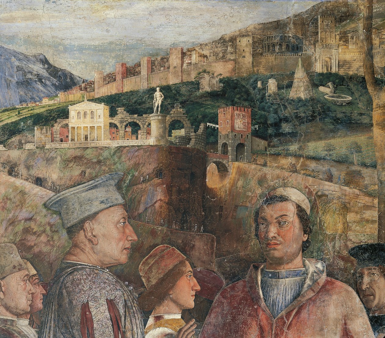 Detalhe do afresco na Câmara Nupcial de Andrea Mantegna (1431-1506) Castelo de São Jorge, Mântua (Lista do Patrimônio Mundial da UNESCO, 2008). Itália de Andrea Mantegna