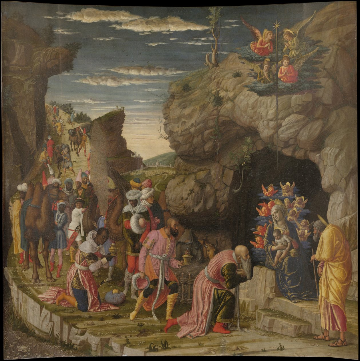 Epiphany Uffizi Triptych Uffizi Tryptich, painel central, ca 1463-1464 de Andrea Mantegna