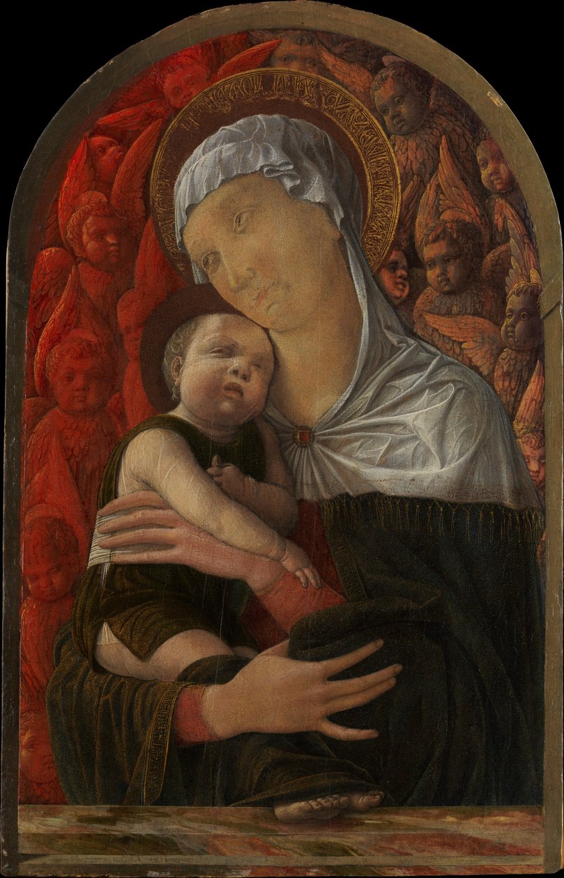 Madona com o Menino e serafins e querubins de Andrea Mantegna
