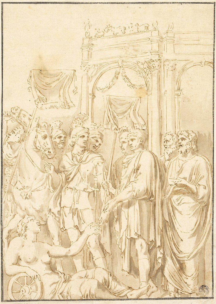 Senadores e soldados romanos de Andrea Mantegna