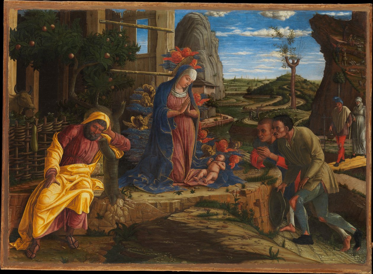 A adoração dos pastores de Andrea Mantegna