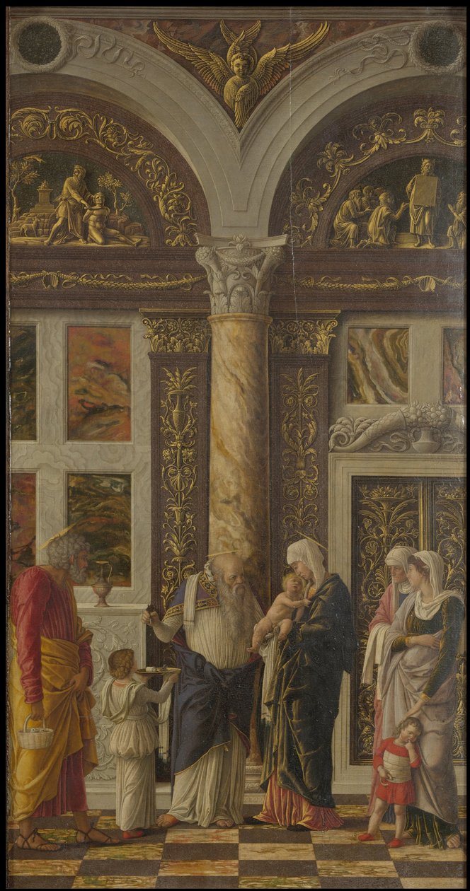 O tríptico da circuncisão do Uffizi Uffizi Tryptich, painel direito, ca 1463-1464 de Andrea Mantegna