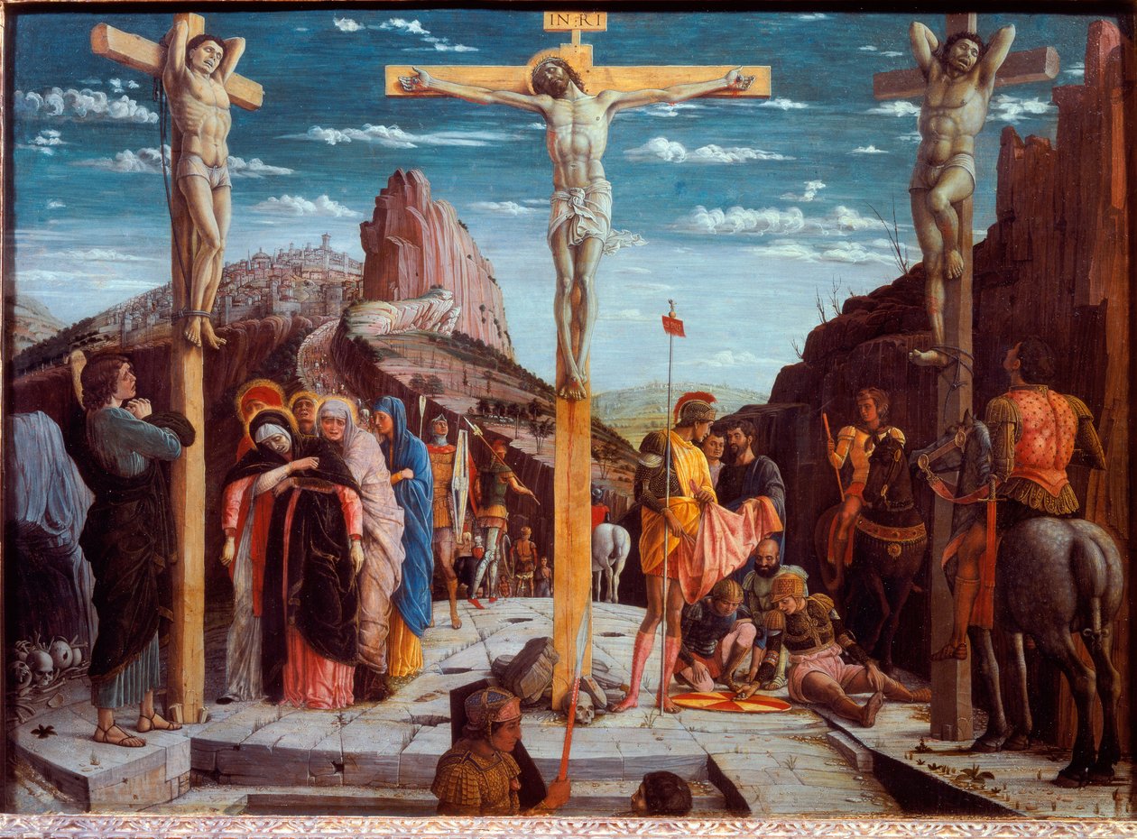 A Crucificação, chamada O Calvário (Óleo sobre madeira de Andrea Mantegna