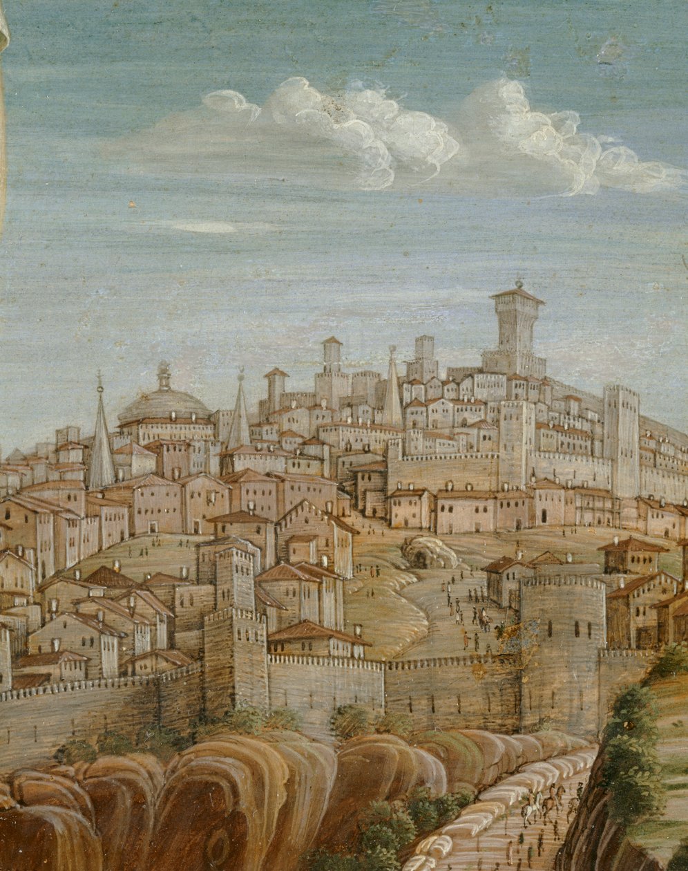 A Crucifixão. Painel central da predela para a igreja principal ... de Andrea Mantegna