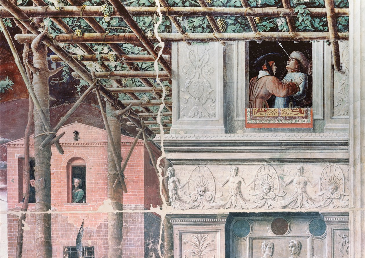 O Martírio de São Cristóvão, c.1450-56 (fresco) de Andrea Mantegna