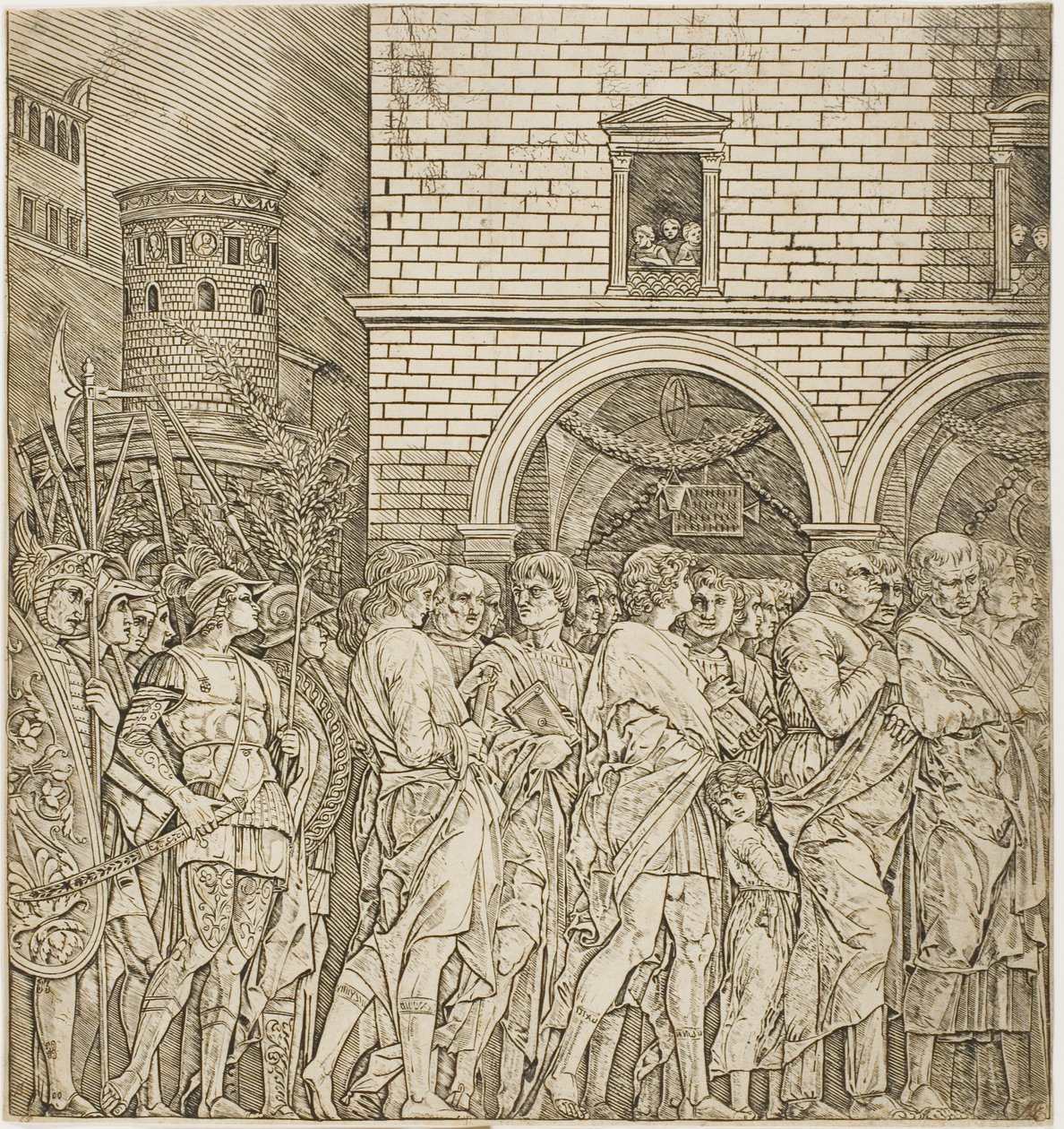 Os senadores, de Triunfo de César de Andrea Mantegna