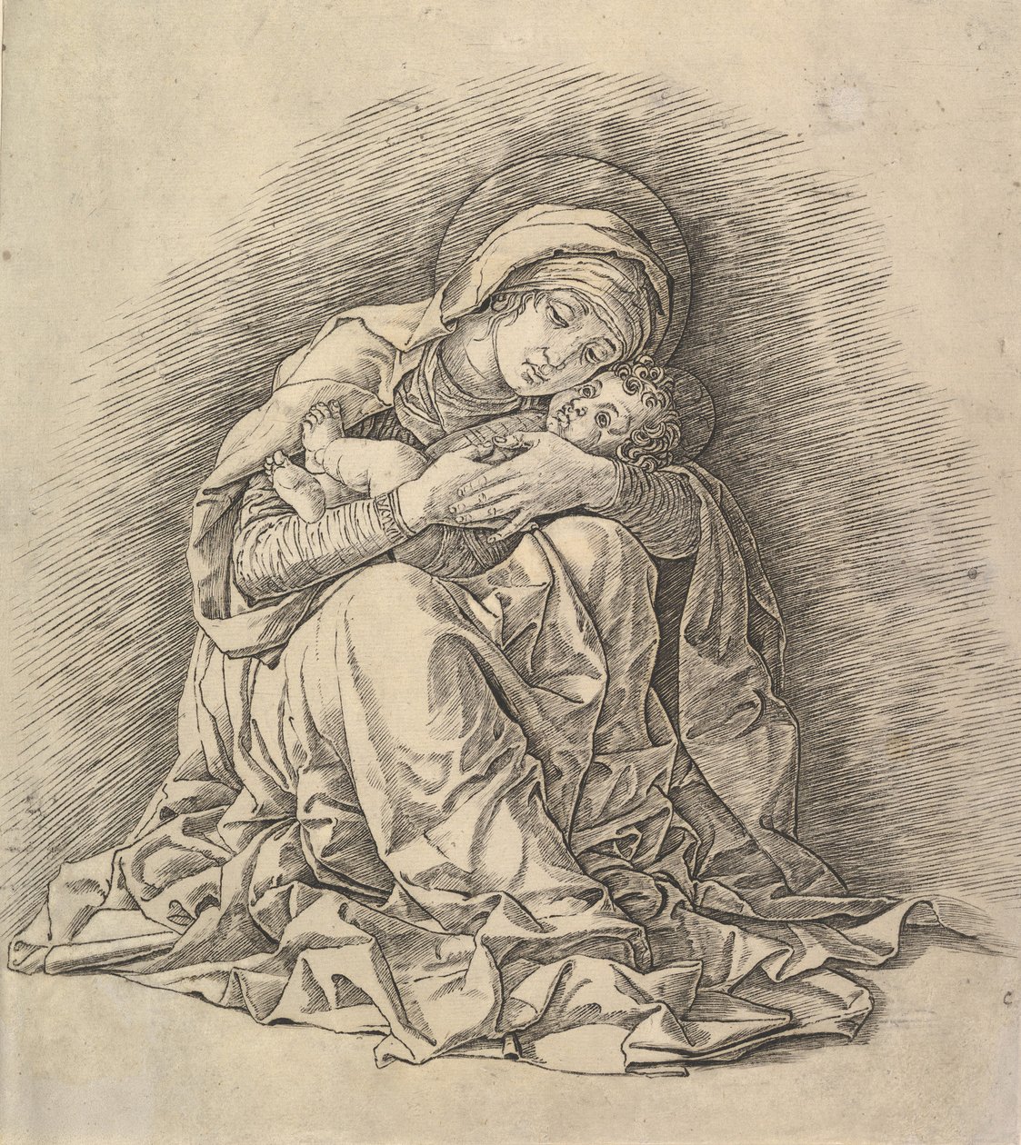 A Virgem e o Menino, ca. 1485-91. de Andrea Mantegna