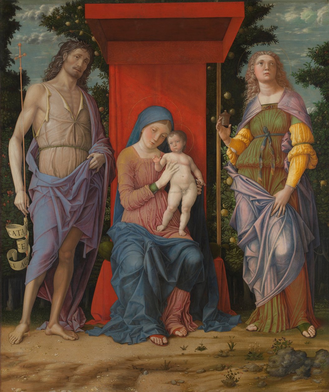 A Virgem com o Menino e santos de Andrea Mantegna