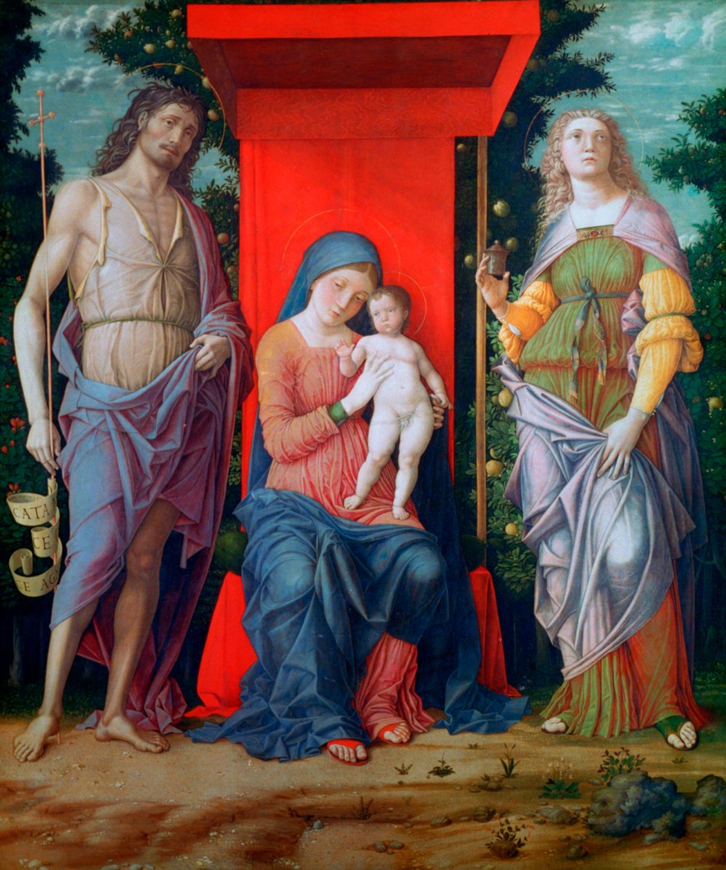 A Virgem e o Menino com os Santos, c1490-1505 de Andrea Mantegna