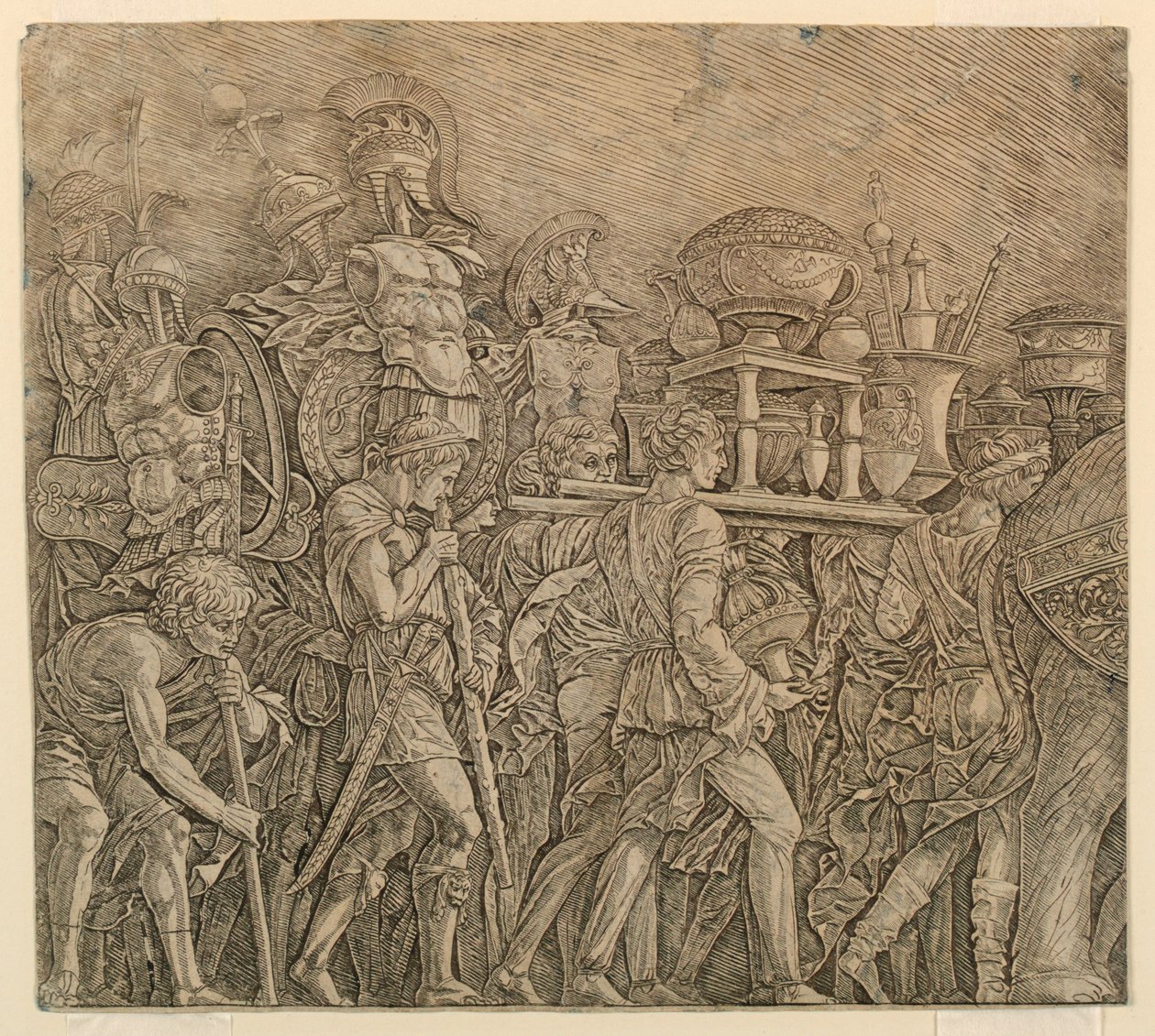 Triunfo de César: Os Portadores do Corselet de Andrea Mantegna