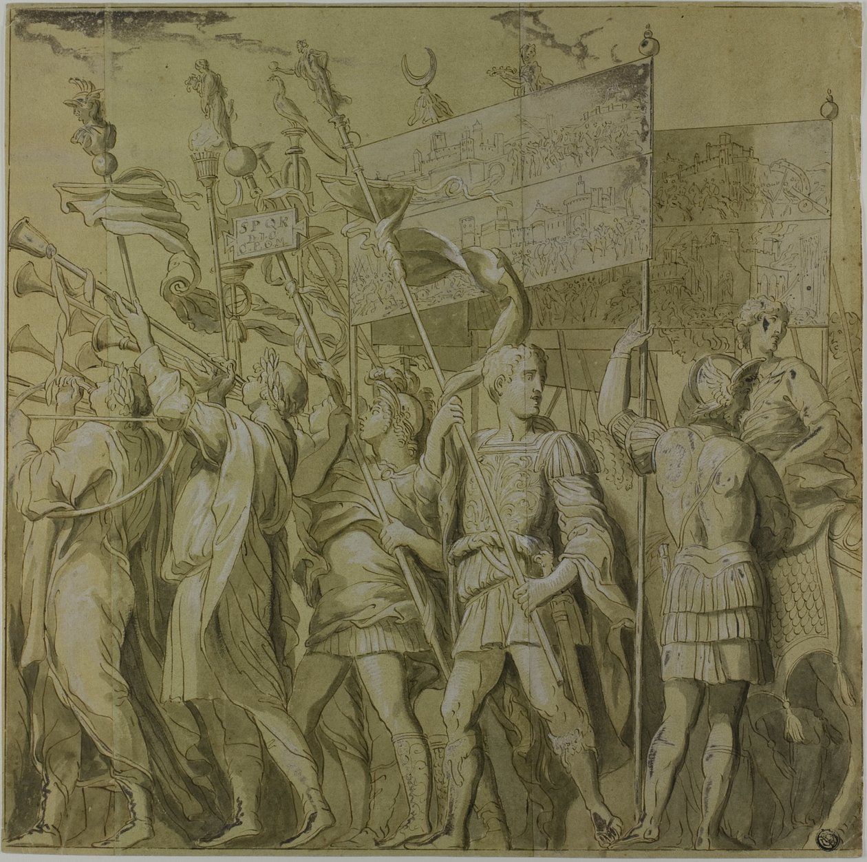 Triunfos de Júlio César: Tela No. I de Andrea Mantegna