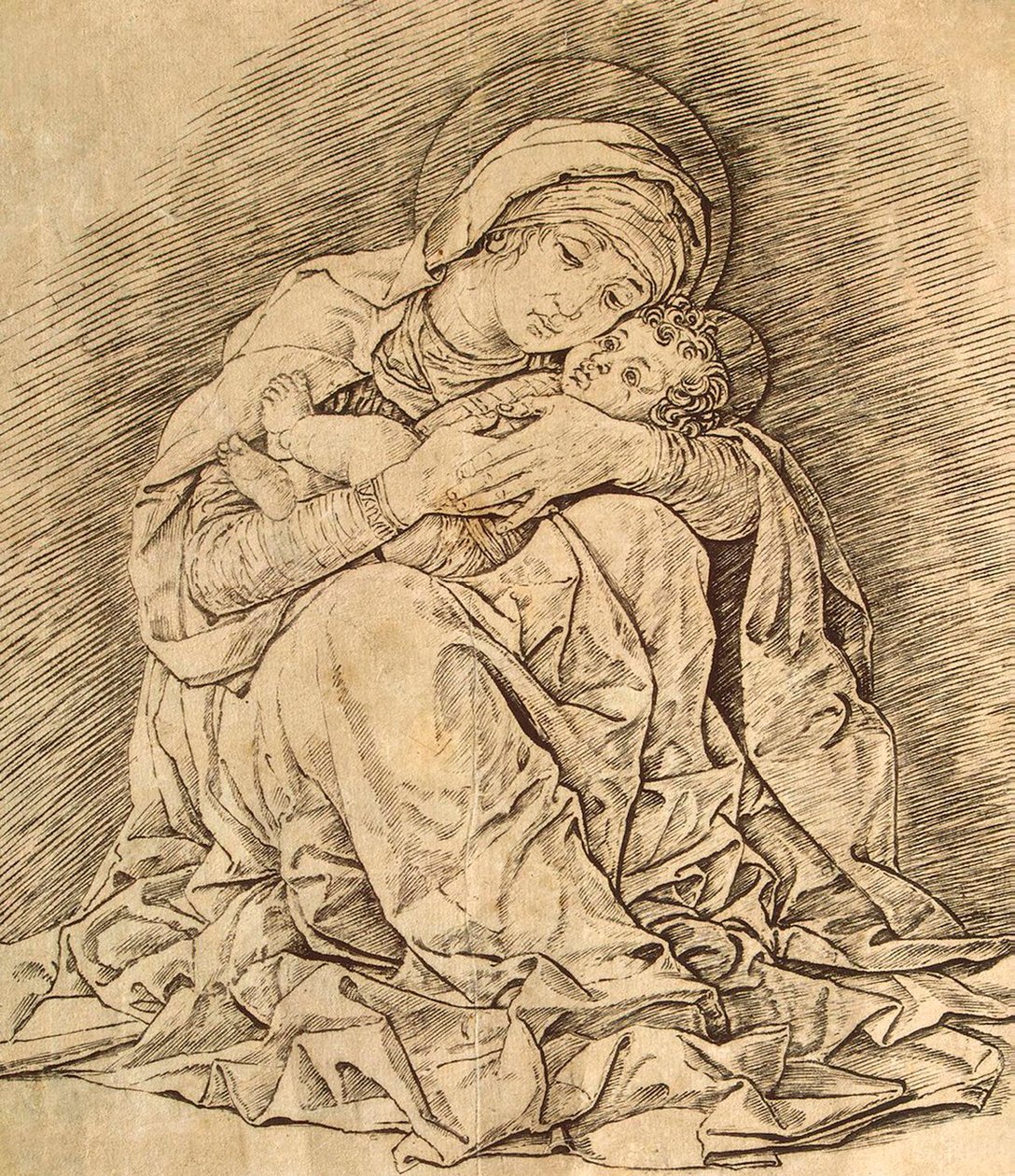 Virgem e o Menino. de Andrea Mantegna