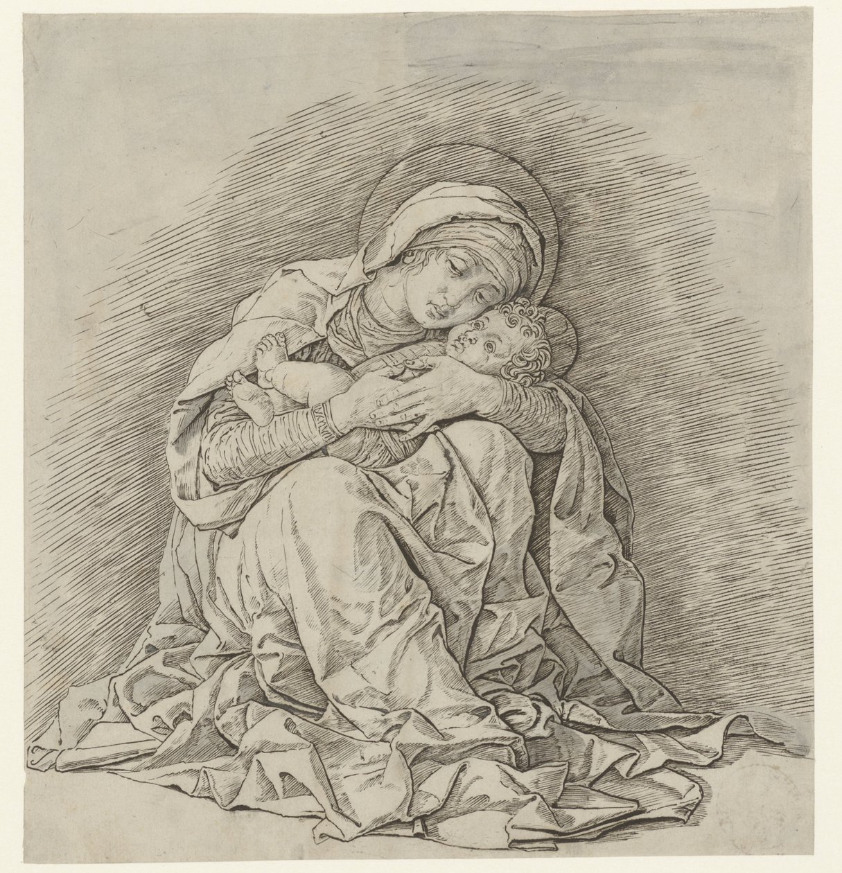 Maria sentada com criança de Andrea Mantegna