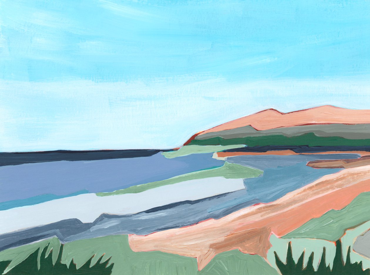 Coastline, 2023 (acrílico sobre papel) de Andrea Mejia