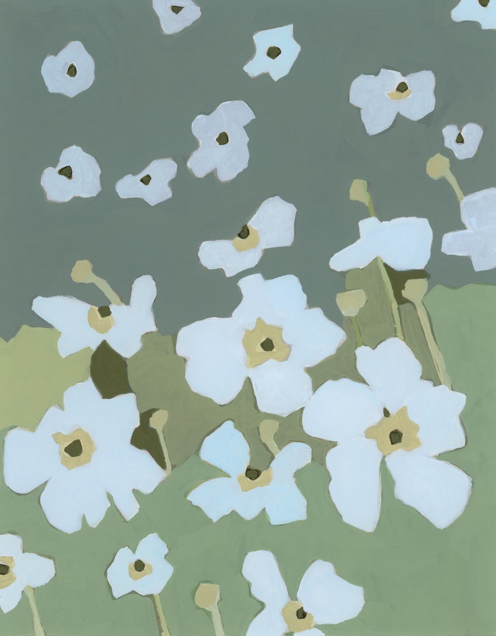 Sinfonia de flores, 2023 (acrílico sobre papel) de Andrea Mejia