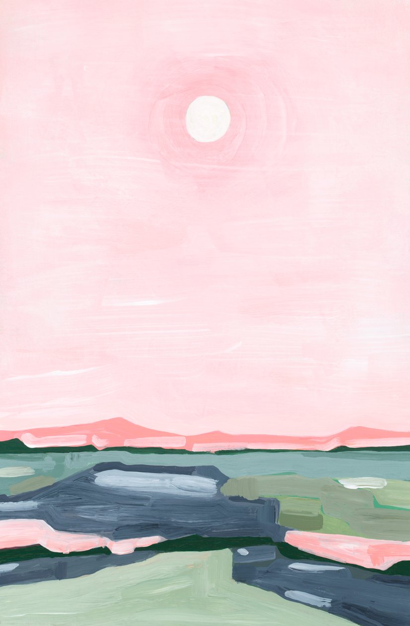 Strawberry sky, 2023 (acrílico sobre papel) de Andrea Mejia