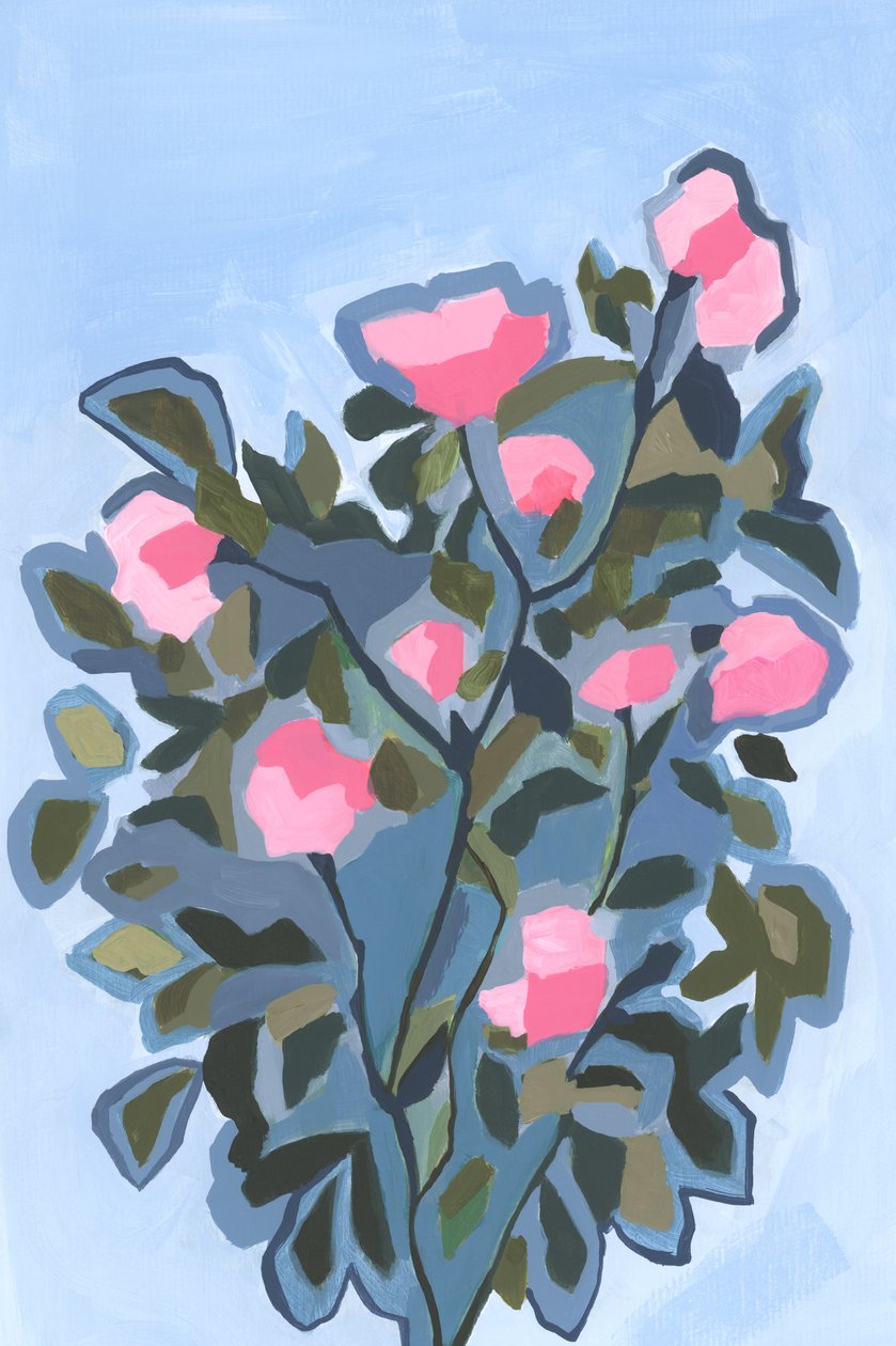 Rosas do dia dos namorados, 2023 (acrílico sobre papel) de Andrea Mejia