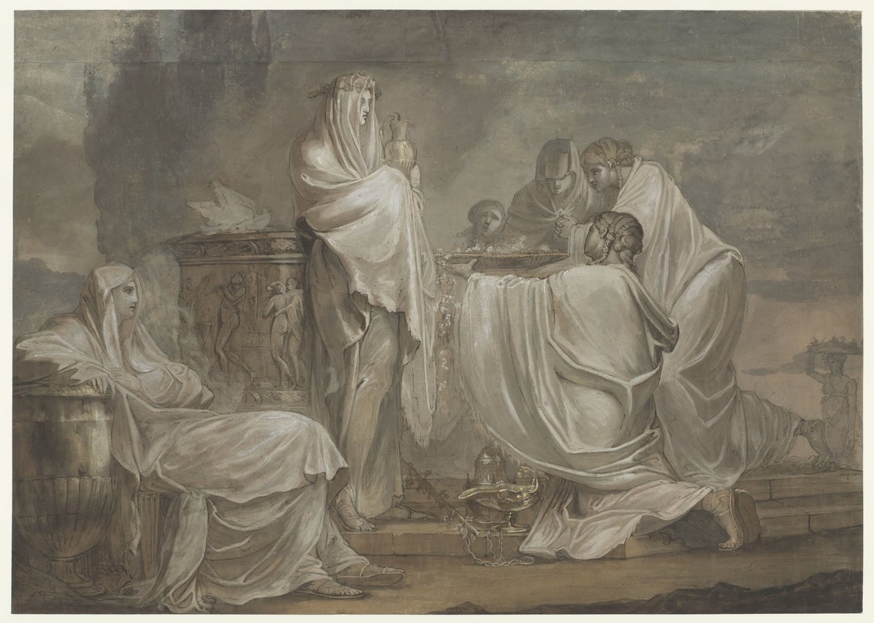 Cena de sacrifício com virgens vestais de Andrea Oppiani