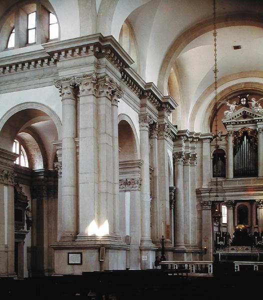 Vista interior da nave, 1566-80 de Andrea Palladio