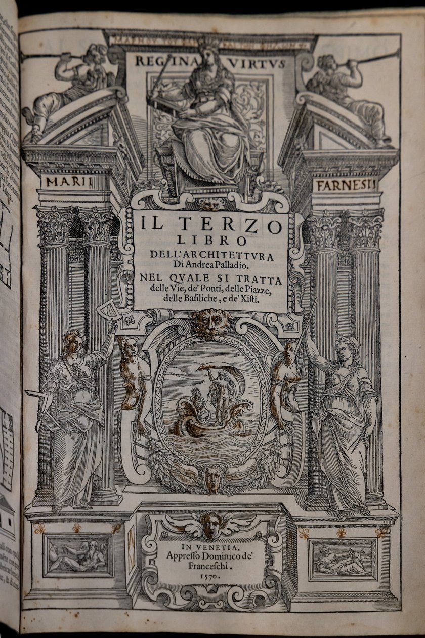 Página do terceiro dos quatro volumes sobre arquitectura de Andrea Palladio