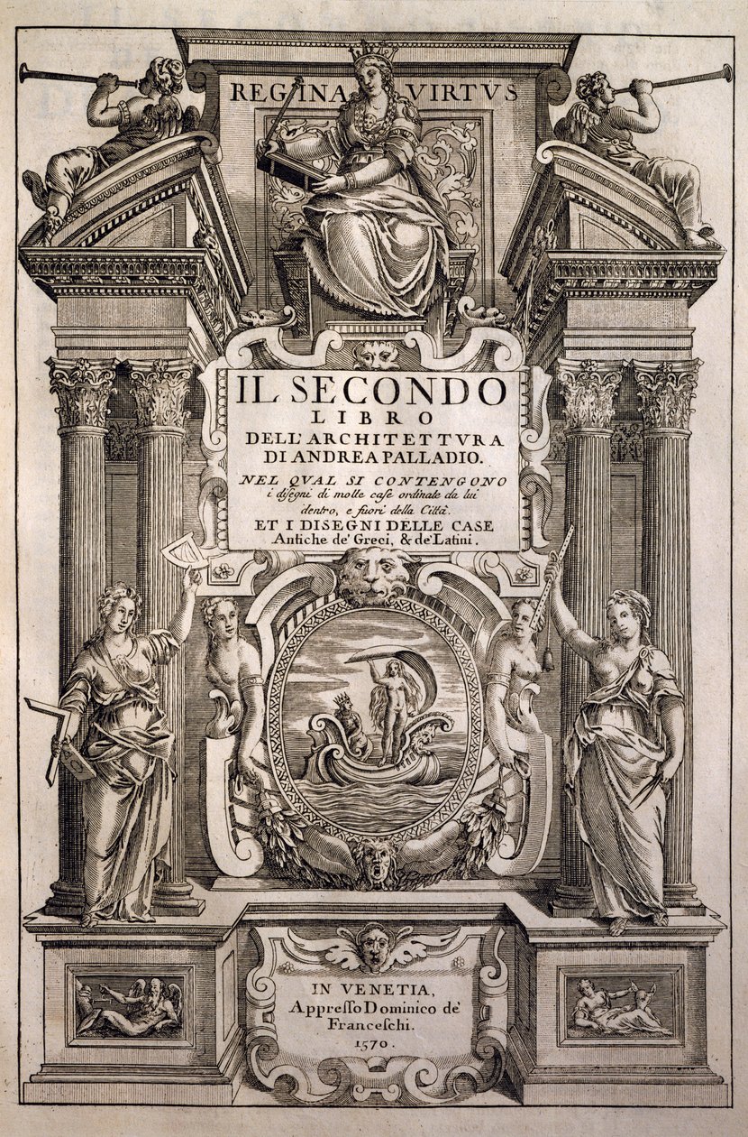 Página de título dos quatro livros de arquitectura, Livro II de Andrea Palladio