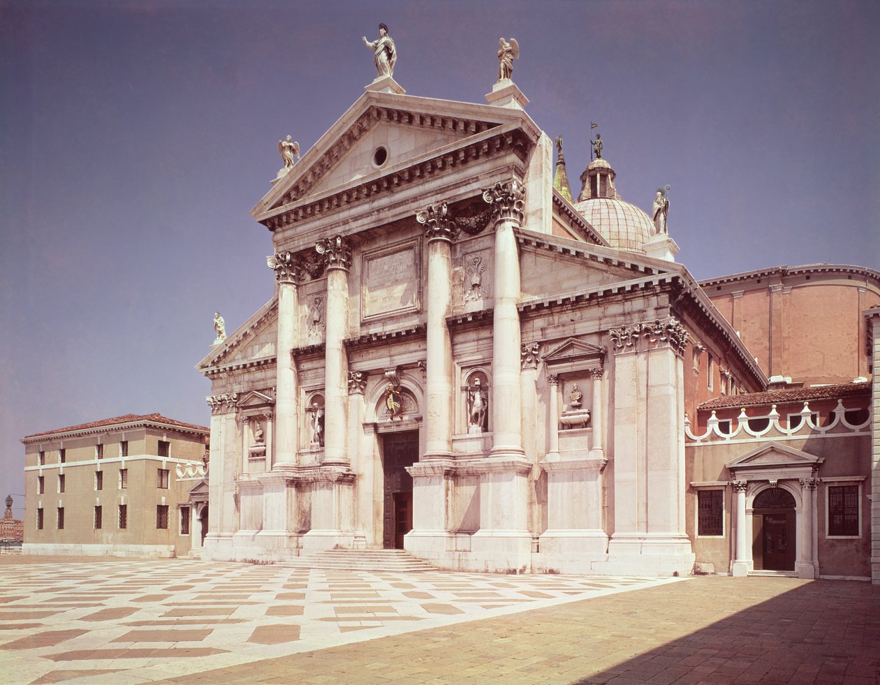 Vista da fachada, construída em 1607-11 de Andrea Palladio