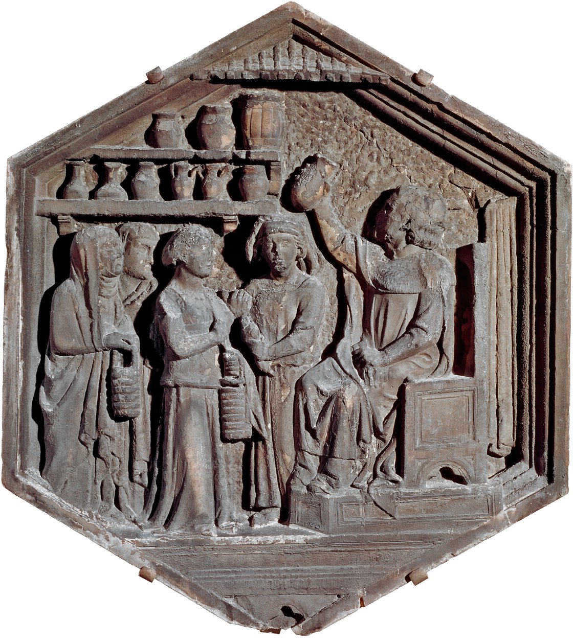 Alegoria da medicina. (Escultura em baixo relevo de Andrea Pisano