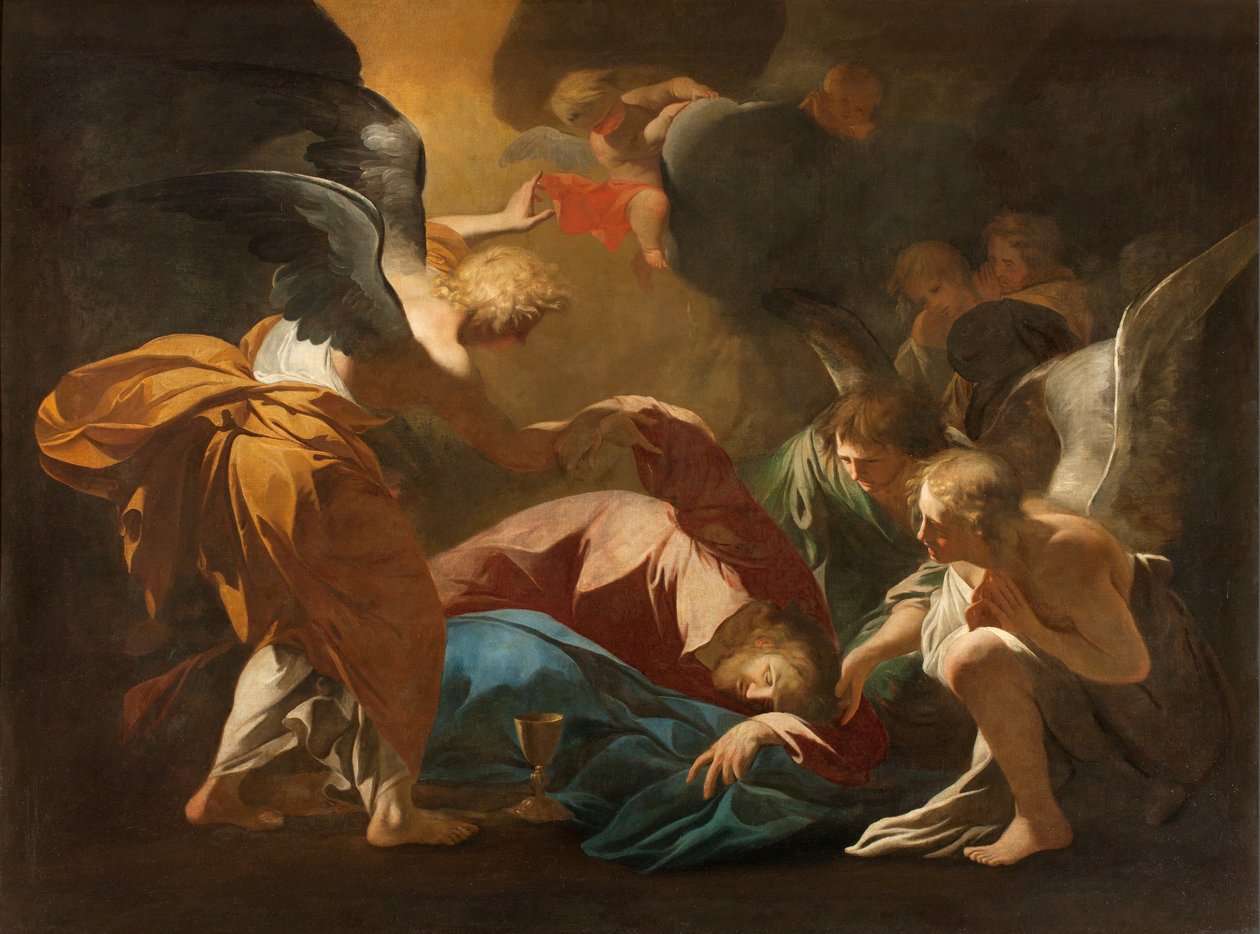 Milão, Igreja de San Francesco da Paola, Andrea Pozzo, Os Anjos apoiam Jesus no Jardim do Getsêmani de Andrea Pozzo