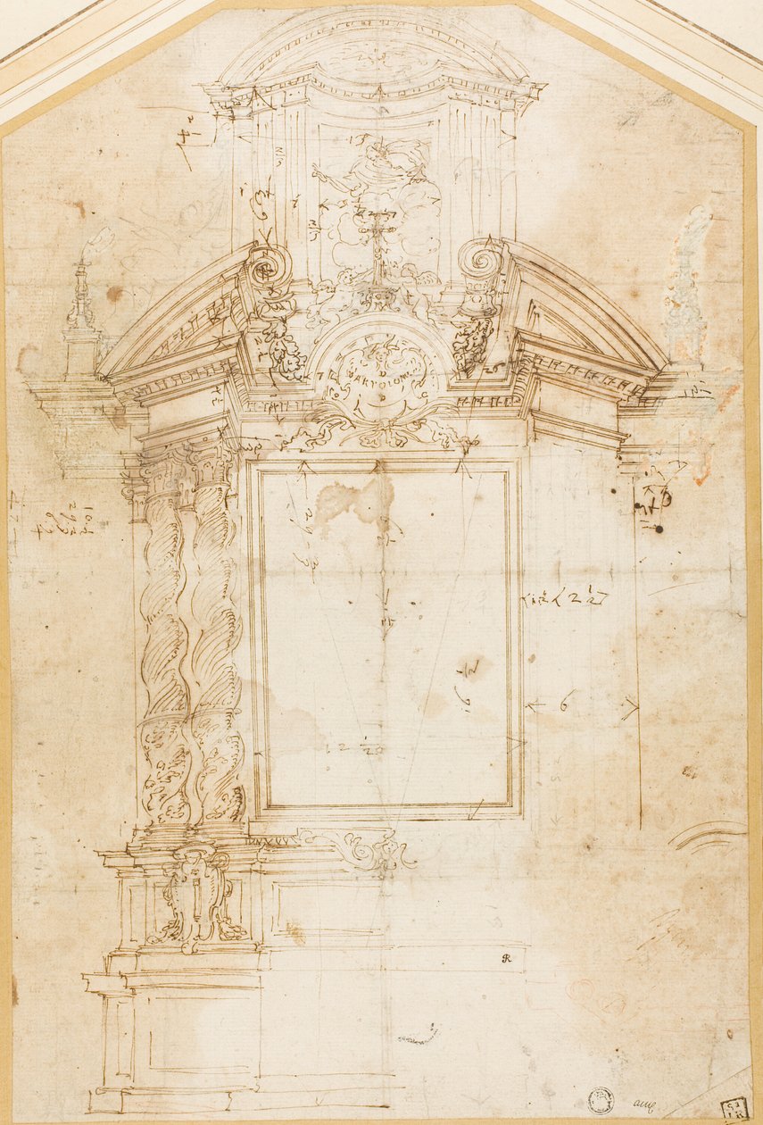 Esboço de um altar de São Bartolomeu de Andrea Pozzo