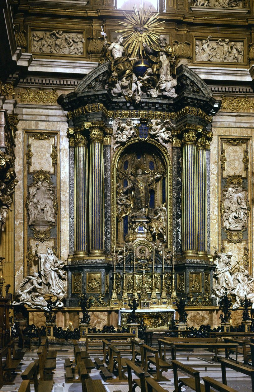Estátua de Santo Inácio de Loyola (o altar) na Igreja de Jesus em Roma. de Andrea Pozzo