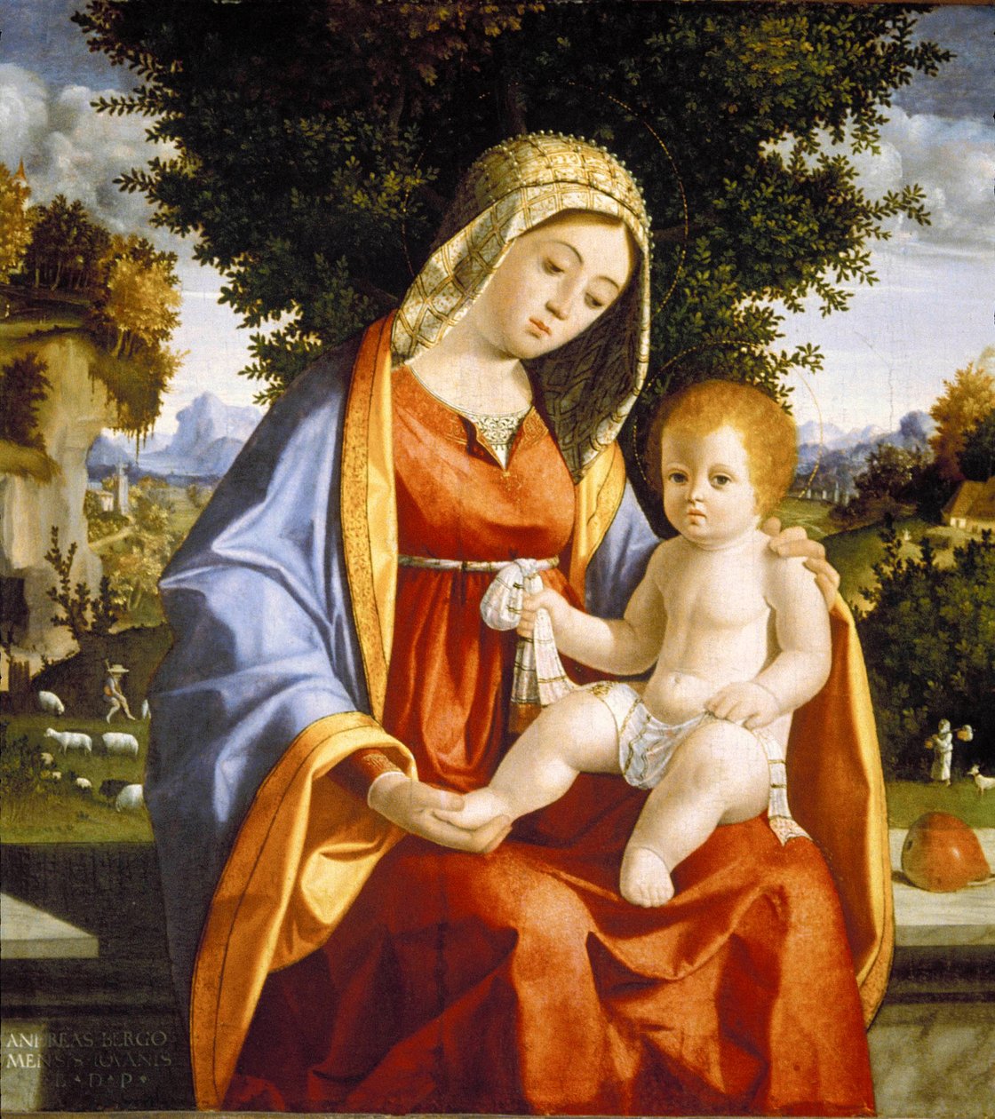 Nossa Senhora e o Menino na paisagem de Andrea Previtali