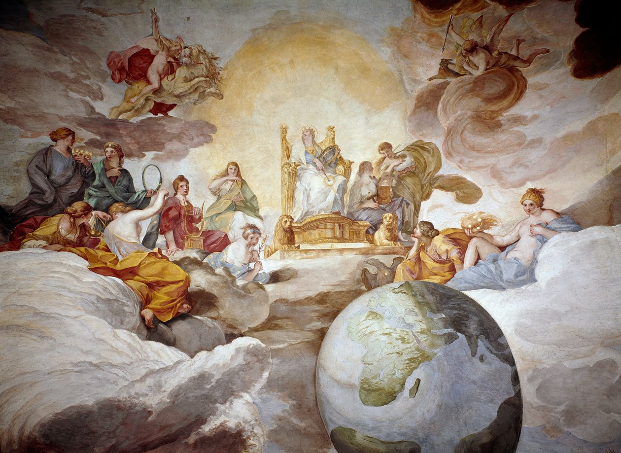 Alegoria do Conhecimento Divino. Fresco por Andrea Sacchi (1599-1661) 1629-1633 Palazzo Barberini, Galleria Nazionale d
