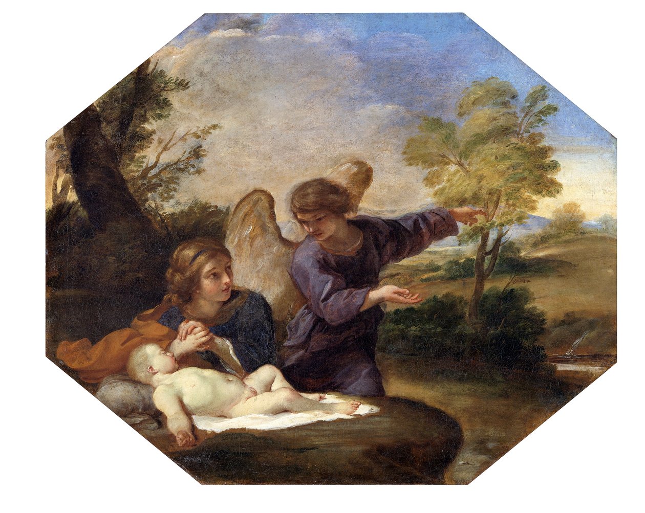 "Hagar and the Angel", 1616-1661 de Andrea Sacchi